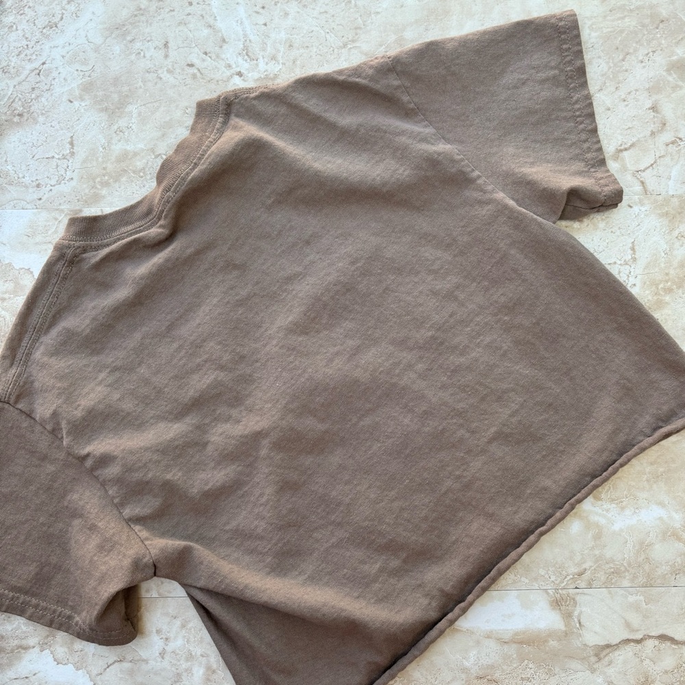PLAYBOY Brown Cropped Tee with Pink Bunny and Blue Trim - Picture 6 of 6